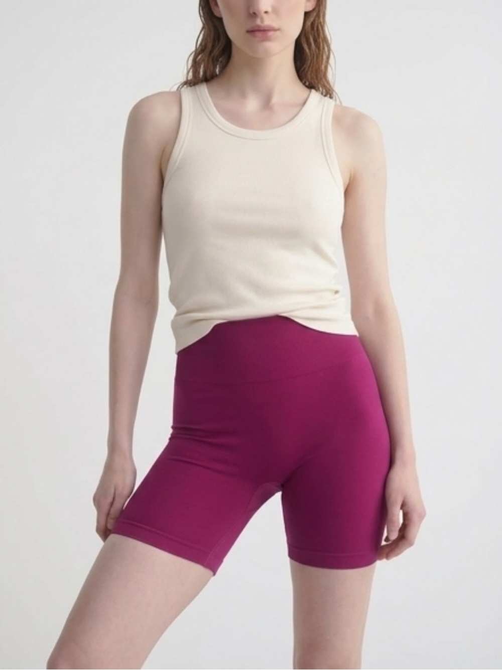 High-Rise Magenta Women's Bike Shorts